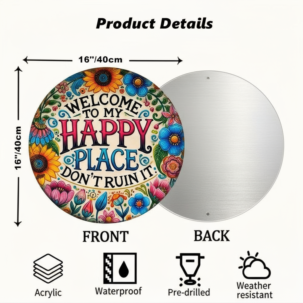 🎄Holiday Pre-Sale Save 49%🔥Welcome to My Happy Place – Wall Sign