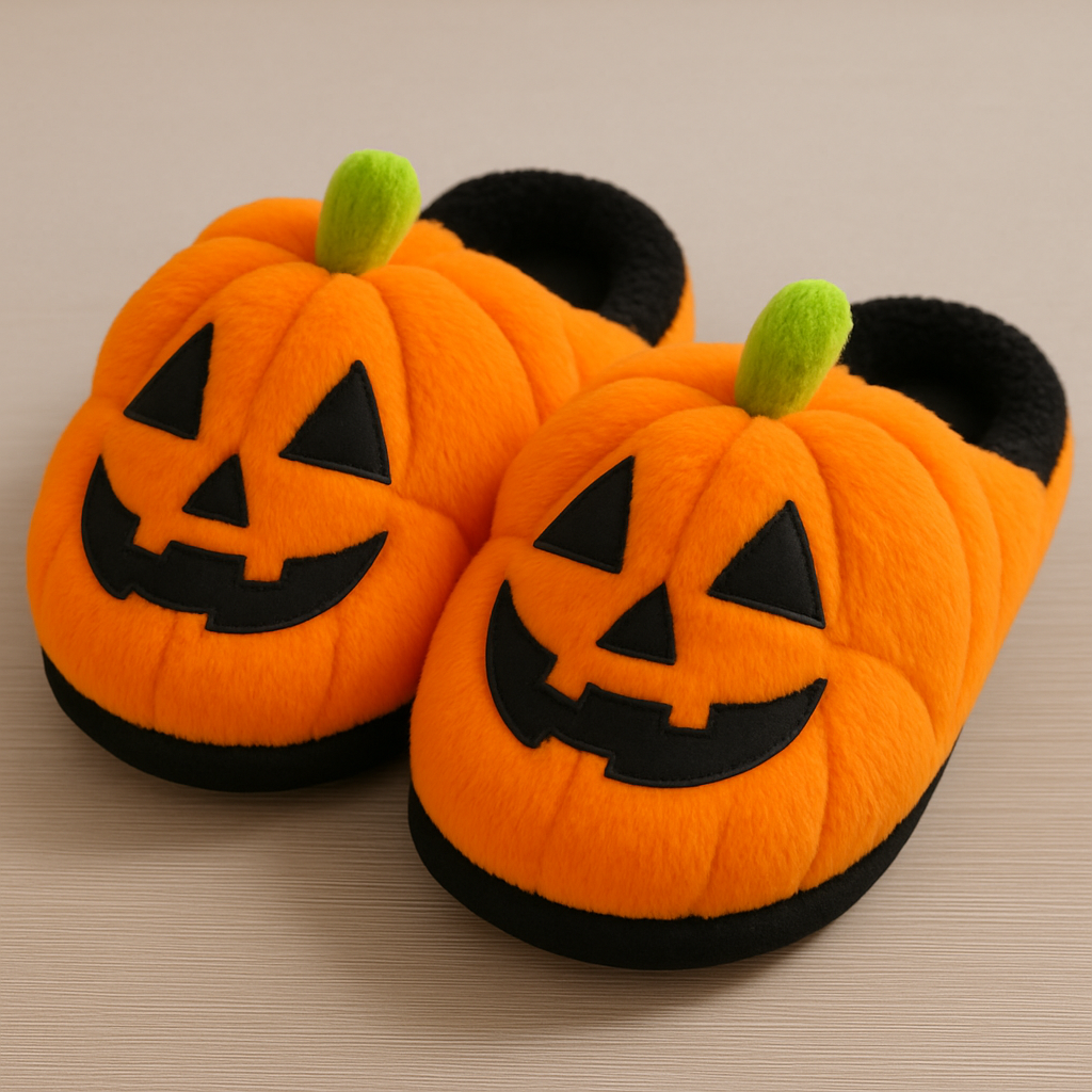 🟣Limited Edition Halloween Slippers – Pumpkin & Ghost Designs!