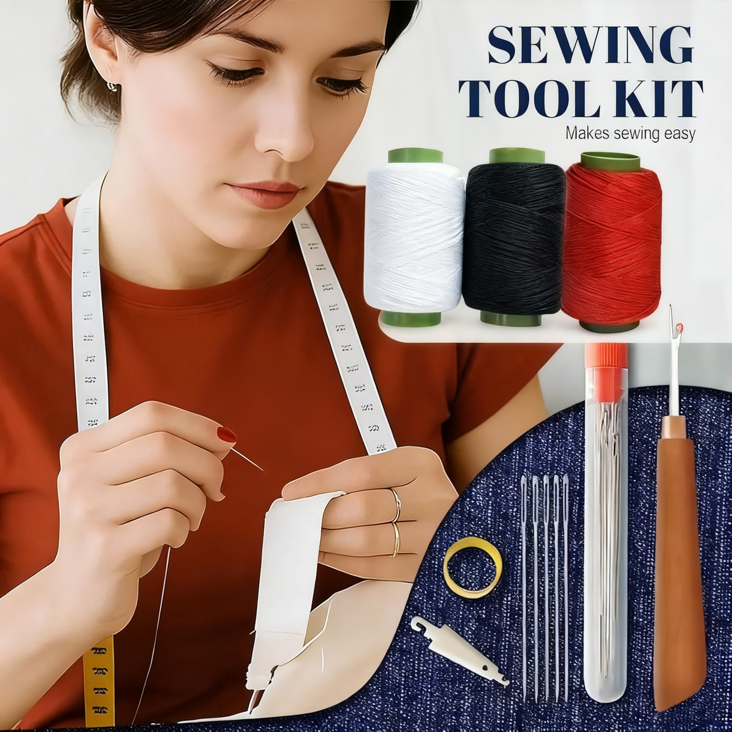 🎄Christmas-Sale 49%Off🧵✂️34PCS Big Eye Steel Needles Set