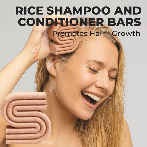 🌾Rice Shampoo and Conditioner Bars - Promotes Hair Growth