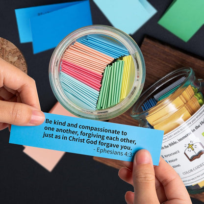 Handmade 90 Day Bible Verses Jar (Comes With Christian Gift Box)