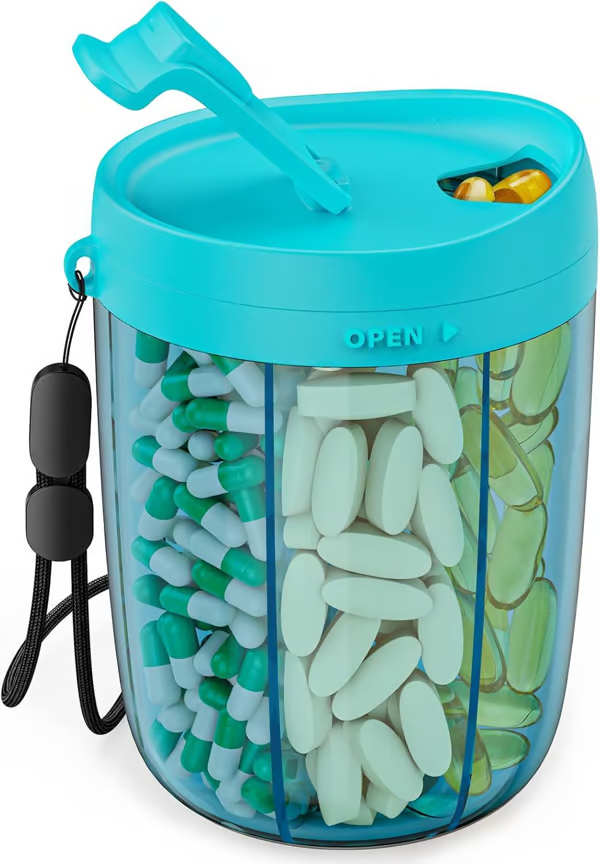 🎁Last Day Promotion🔥Pill Dispenser Bottle with 6 Compartments | Never Miss a Dose Again! 💊⏰