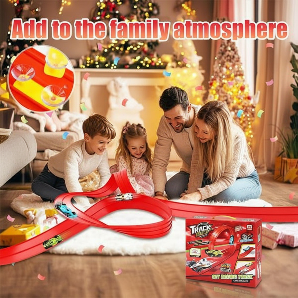 🎄🚗 Flexible Racing Track Set – DIY Racing Adventure Toy | The Best Christmas Gift for Kids 🎁