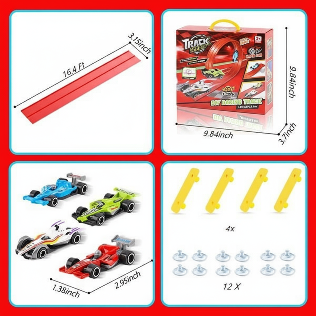 🎄🚗 Flexible Racing Track Set – DIY Racing Adventure Toy | The Best Christmas Gift for Kids 🎁
