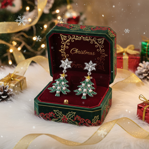 🎄 Christmas Sparkle Earrings — Light Up Your Holiday Style