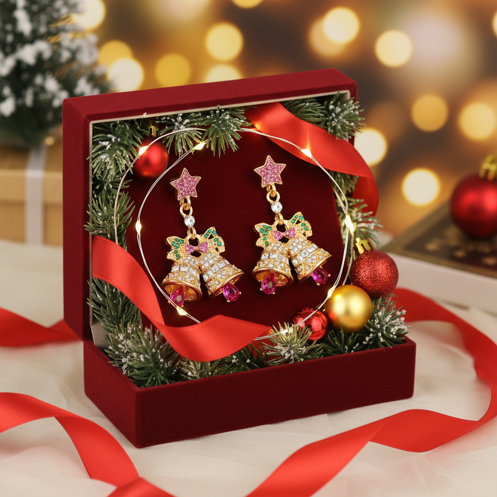 🎄 Christmas Sparkle Earrings — Light Up Your Holiday Style