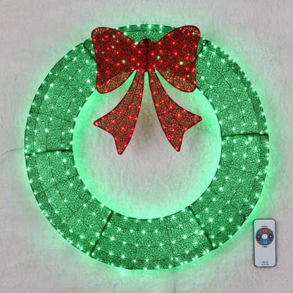 🎄 Sparkle-now Pre-sale! 🎀✨Pre-lit Large Christmas Wreath, Outdoor Christmas Wreath