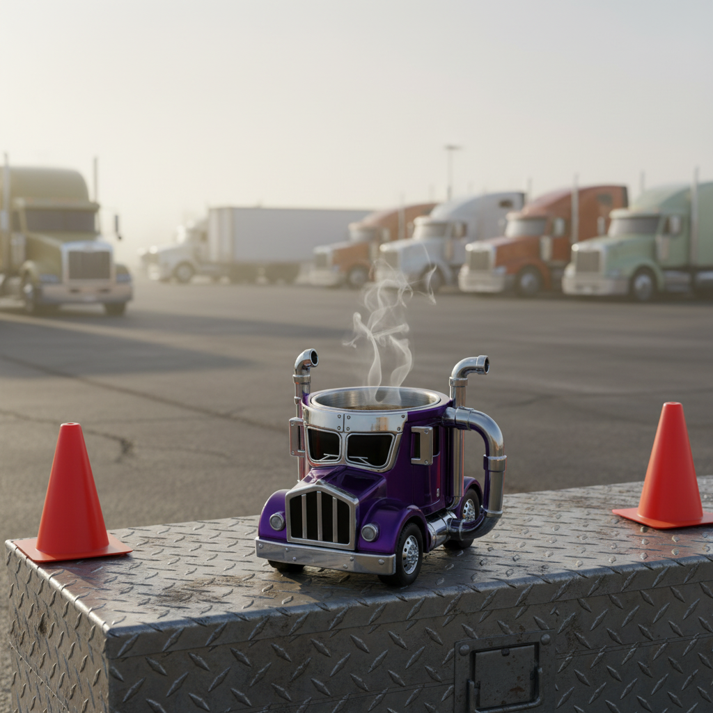 Durable Semi-Truck Shaped Coffee Mug – Handcrafted Resin Mug for Family & Friends