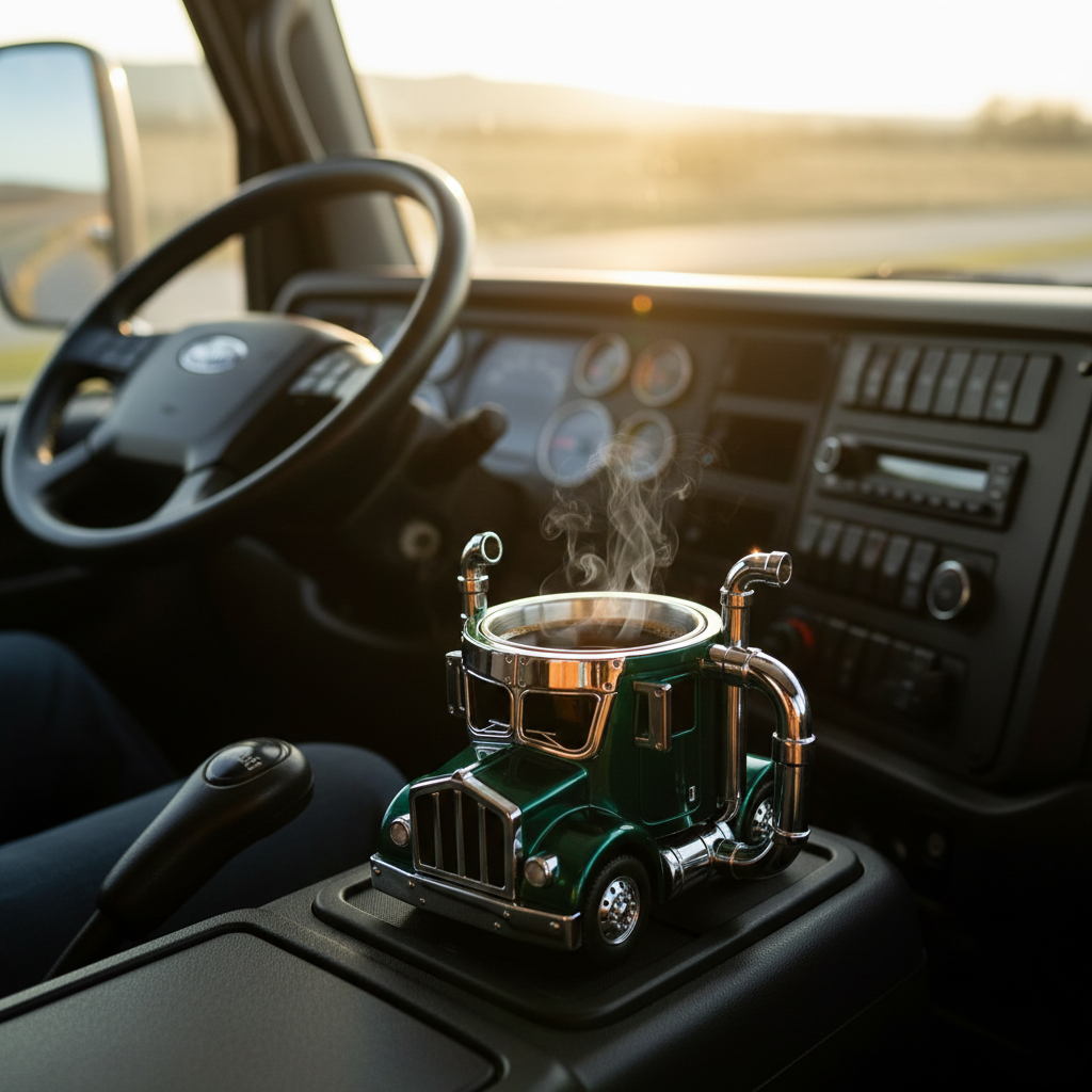 Durable Semi-Truck Shaped Coffee Mug – Handcrafted Resin Mug for Family & Friends