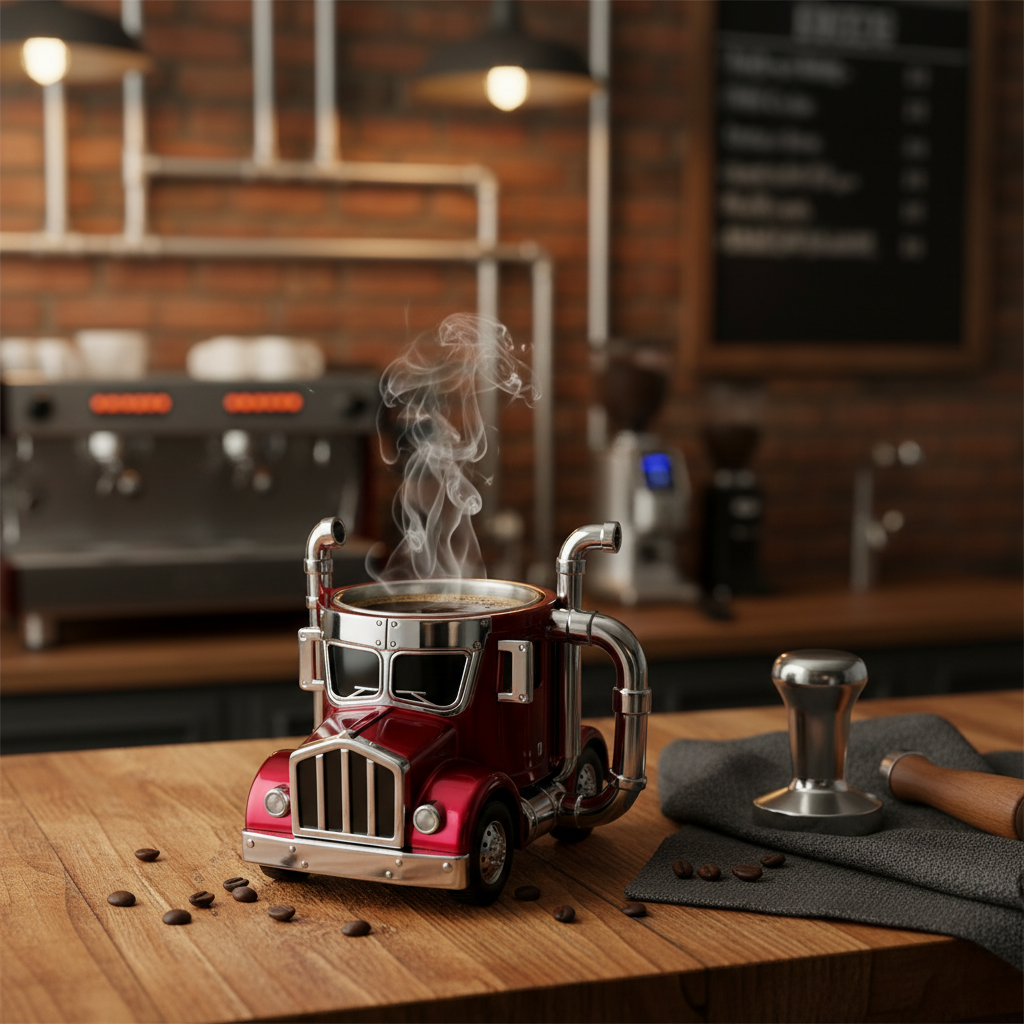 Durable Semi-Truck Shaped Coffee Mug – Handcrafted Resin Mug for Family & Friends