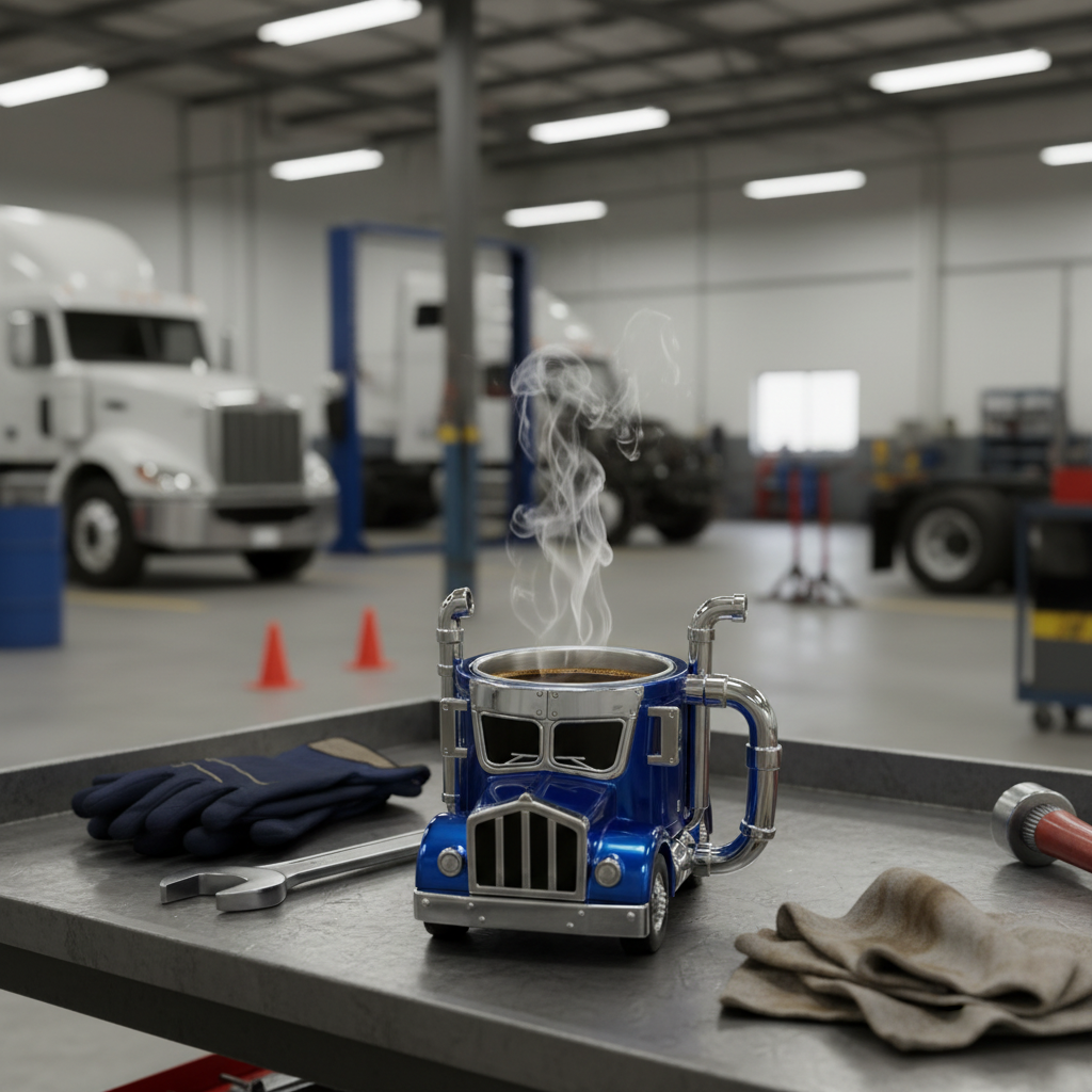 Durable Semi-Truck Shaped Coffee Mug – Handcrafted Resin Mug for Family & Friends