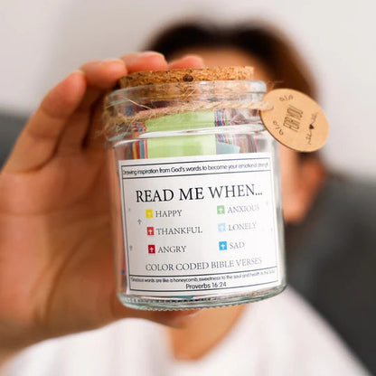 Handmade 90 Day Bible Verses Jar (Comes With Christian Gift Box)