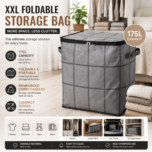 XXL Foldable Storage Bag with Reinforced Handles