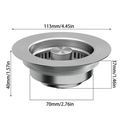 🏆Flash Sale⚡ 30K+ SOLD!🔥- Upgraded 3 in 1 Kitchen Sink Drain Strainer