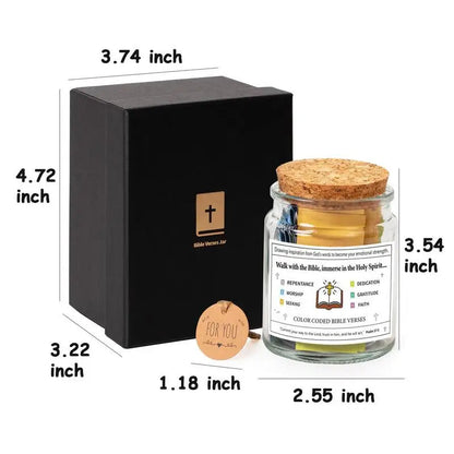 Handmade 90 Day Bible Verses Jar (Comes With Christian Gift Box)