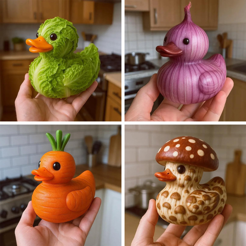 🦆 Whimsical Vegetable Duck Figurines 🥕 | Perfect Christmas Gift 🎁