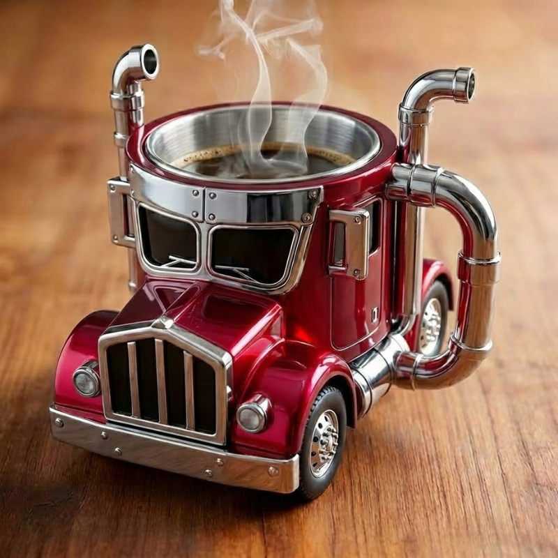 Durable Semi-Truck Shaped Coffee Mug – Handcrafted Resin Mug for Family & Friends