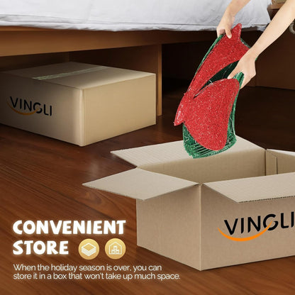 🎄 Sparkle-now Pre-sale! 🎀✨Pre-lit Large Christmas Wreath, Outdoor Christmas Wreath