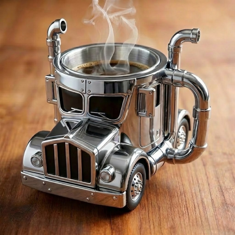 Durable Semi-Truck Shaped Coffee Mug – Handcrafted Resin Mug for Family & Friends