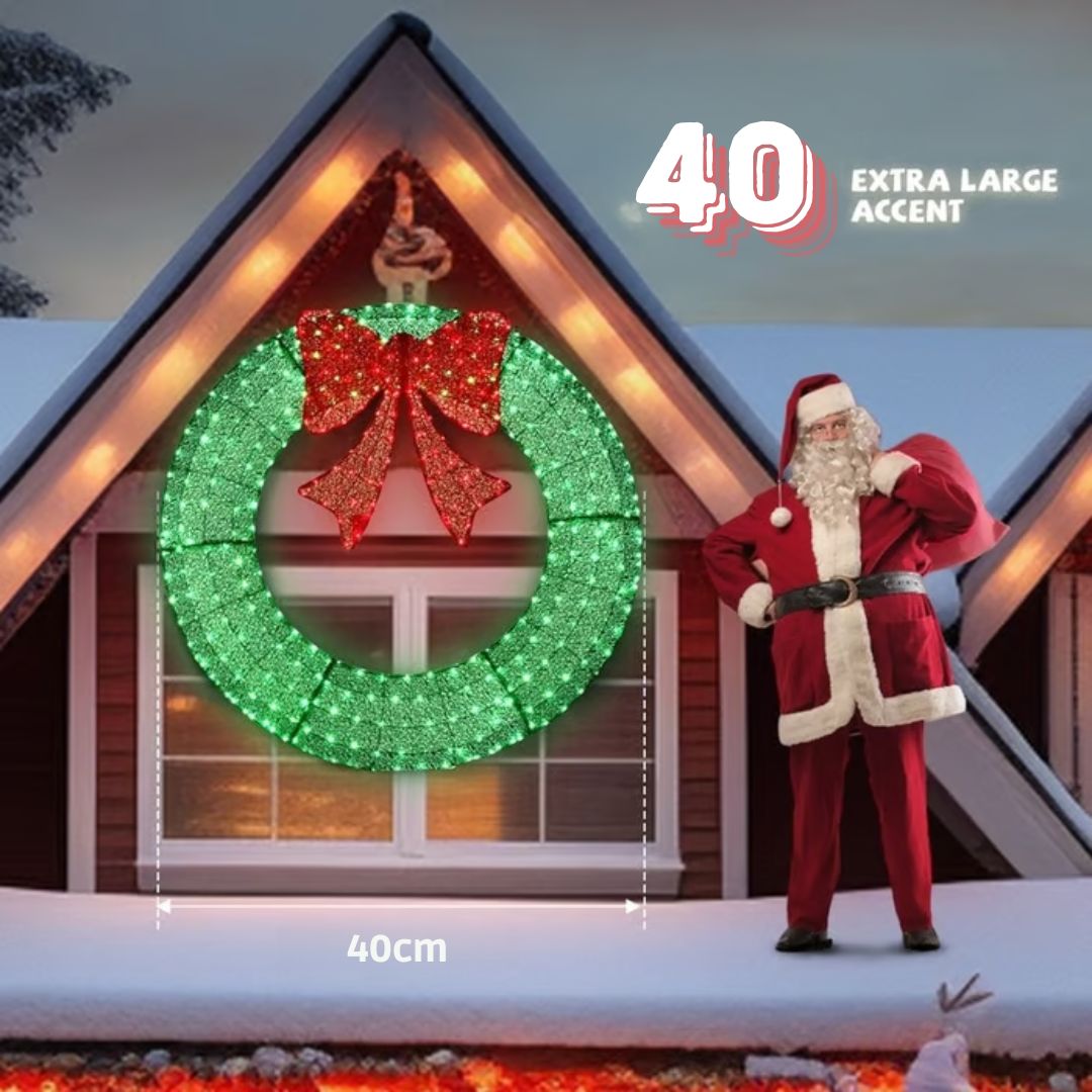 🎄 Sparkle-now Pre-sale! 🎀✨Pre-lit Large Christmas Wreath, Outdoor Christmas Wreath