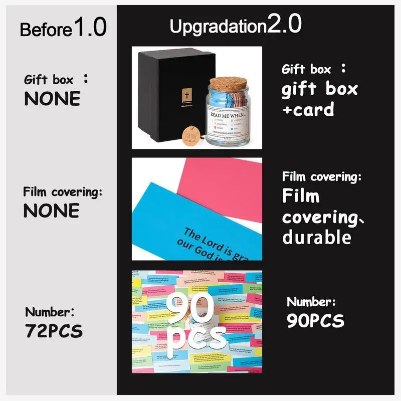 Handmade 90 Day Bible Verses Jar (Comes With Christian Gift Box)