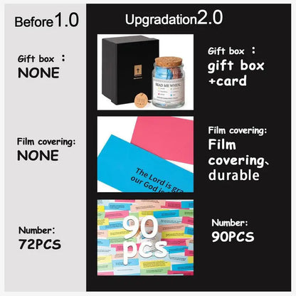 Handmade 90 Day Bible Verses Jar (Comes With Christian Gift Box)