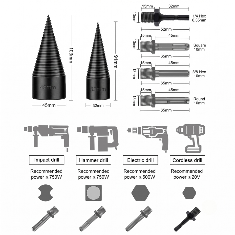 Complete Kit (32MM / 1.25 IN + 42MM / 1.65 IN+6 Hand Drills)