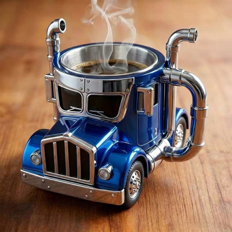 Durable Semi-Truck Shaped Coffee Mug – Handcrafted Resin Mug for Family & Friends