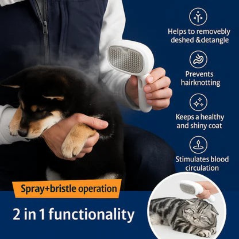 Self-Cleaning Pet Grooming Brush for Dogs & Cats