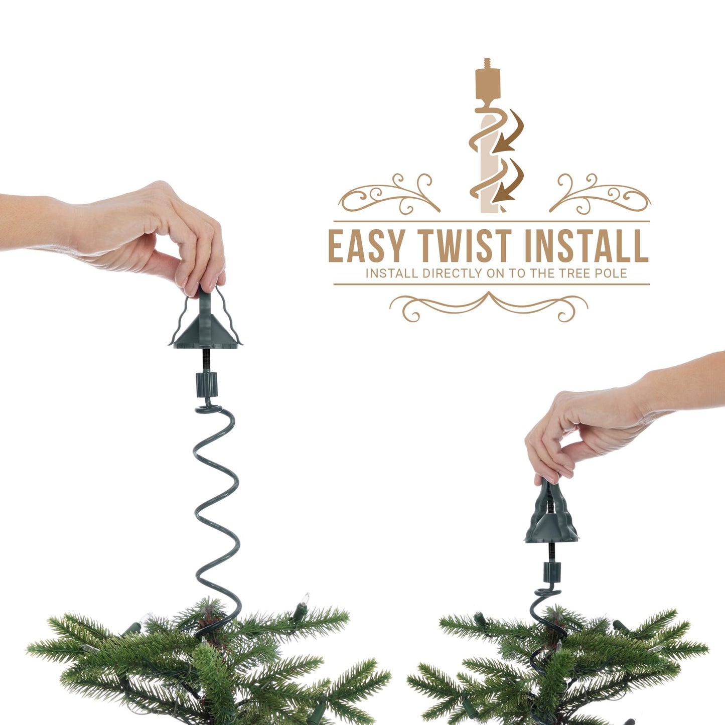 Christmas Tree Topper Holder - Twist-On Stabilizer🎄