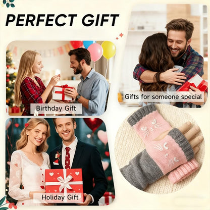 Cozy Cat-Themed Fingerless Gloves for Fall & Winter Lovers 🐾❄️