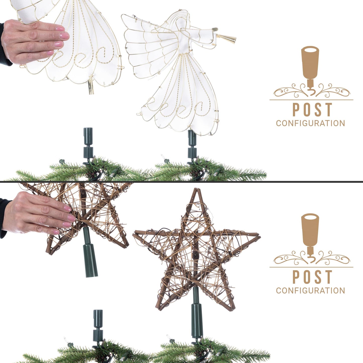Christmas Tree Topper Holder - Twist-On Stabilizer🎄