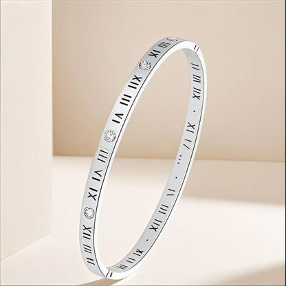 4-Piece Elegant Stainless Steel Bracelet Set, Fashionable Classic Design