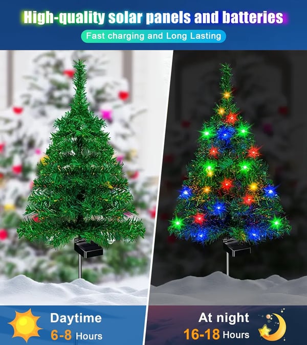 🔥Solar Christmas tree lights holiday decorations🎉🎉