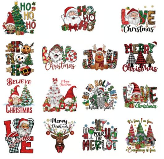 🎄 15PCS Christmas Mystery DTF Transfer Bundle 🎅🔥for T-Shirts, Totes & DIY Gifts