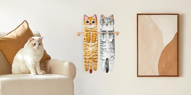 🎁 Early Christmas Sale 🎅 Funny Cat Hand Towels