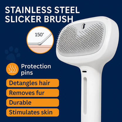 Self-Cleaning Pet Grooming Brush for Dogs & Cats