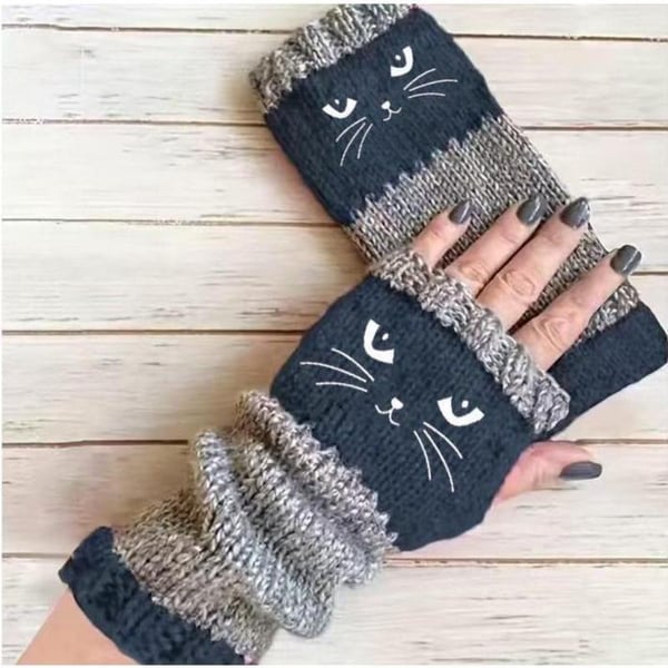 Cozy Cat-Themed Fingerless Gloves for Fall & Winter Lovers 🐾❄️