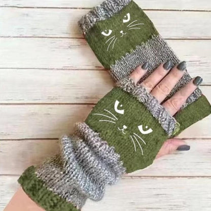 Cozy Cat-Themed Fingerless Gloves for Fall & Winter Lovers 🐾❄️