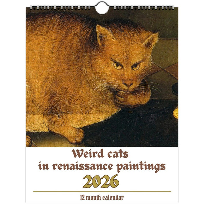 2026 Weird cats in renaissance Calendar ＆ Funny Cat Calendar