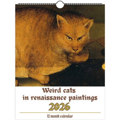2026 Weird cats in renaissance Calendar ＆ Funny Cat Calendar