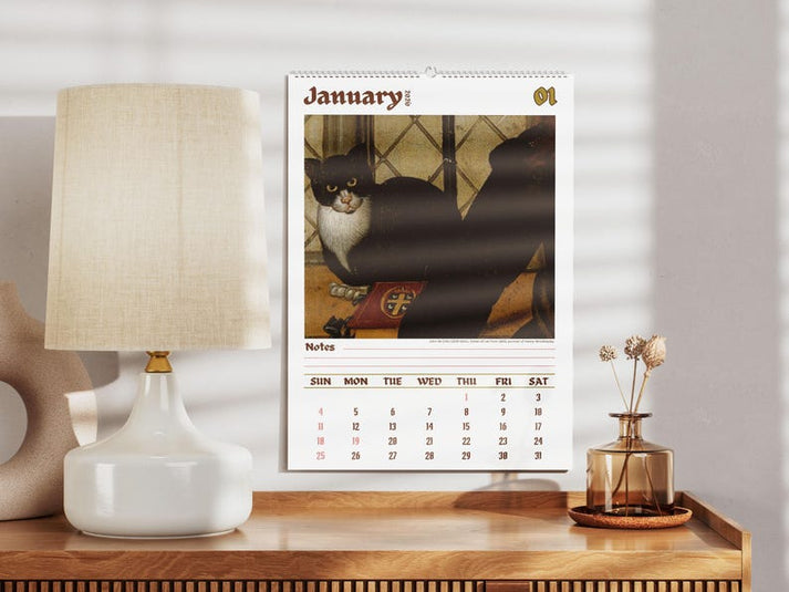 2026 Weird cats in renaissance Calendar ＆ Funny Cat Calendar