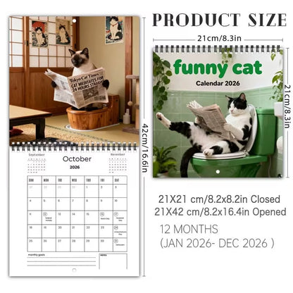 2026 Weird cats in renaissance Calendar ＆ Funny Cat Calendar