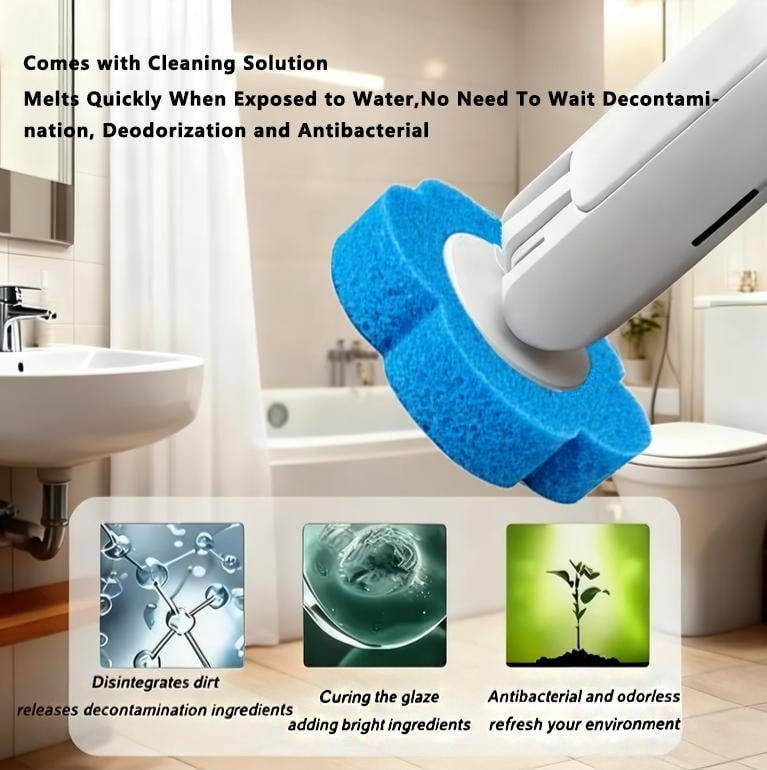 🔥New Year Sale – Disposable Toilet Brush, Toilet Bowl Wand Holder Set with 24PCS Cleaner Refills,Wall-Mount Scrubbing Toilet Brush Bathroom Cleaning Kit