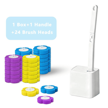 🔥New Year Sale – Disposable Toilet Brush, Toilet Bowl Wand Holder Set with 24PCS Cleaner Refills,Wall-Mount Scrubbing Toilet Brush Bathroom Cleaning Kit