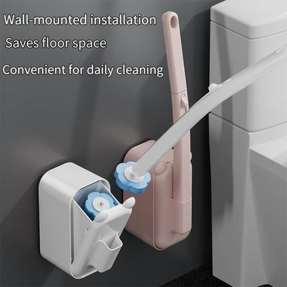 🔥New Year Sale – Easy Clean & Convenient Disposable Toilet Brush Set with 24 Brushs Heads