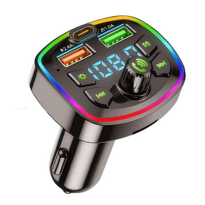 Car Bluetooth MP3 Player – Wireless FM Transmitter & Fast Charging Adapter
