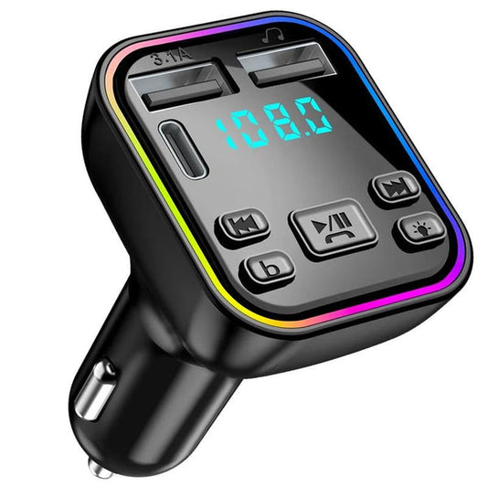 Car Bluetooth MP3 Player – Wireless FM Transmitter & Fast Charging Adapter