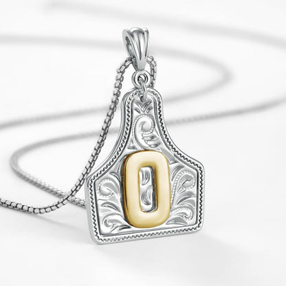 Custom Letter Pendant Cow Tag Initial Necklace 🤠