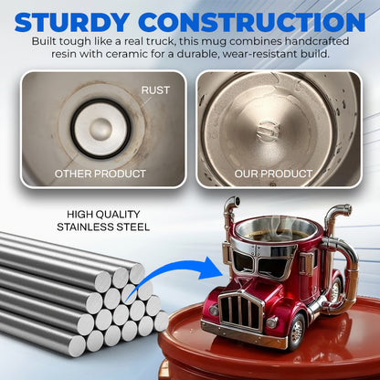Durable Semi-Truck Shaped Coffee Mug – Handcrafted Resin Mug for Family & Friends